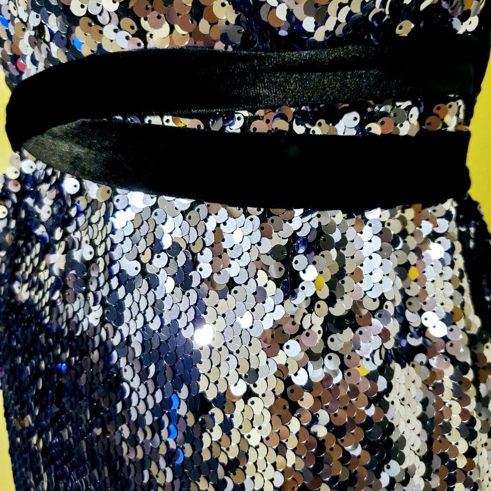 Free People Purple Black Sequin Siren Mini Dress - Picture 3 of 8